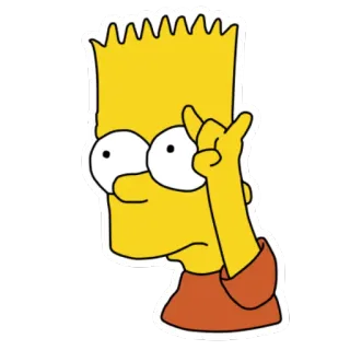 🤘 6864eb0d Bart Simpson The Simpsons 만화, 애니메이션, 노란색, 캐릭터, 바트 심슨, 심슨 가족, 심슨 telegram sticker