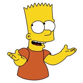 🤷 795fdf17 Bart Simpson The Simpsons 바트 심슨, 심슨 가족, 만화, 캐릭터, 웃긴, 노란색 telegram sticker