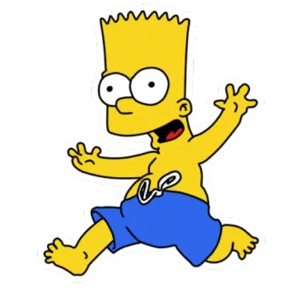 🏃 880b8f9a Bart Simpson The Simpsons D'oh! 바트 심슨, 심슨 가족, 만화, 노란색, 달리기, 유머 telegram sticker