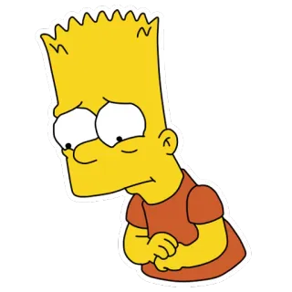 😣 b78f43b7 Bart Simpson The Simpsons 만화, 바트 심슨, 심슨 가족, 슬픈, 노란색, 캐릭터, TV 쇼 telegram sticker