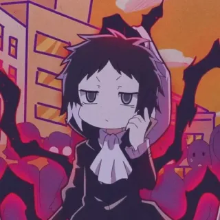🧋 b5932607 Akutagawa Ryunosuke Bungo Stray Dogs Аниме, Манга, Акутагава, Bungo Stray Dogs, Чиби, Персонаж telegram sticker