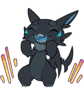 😀 239670ce cute, cartoon, monster, chibi, happy, kawaii telegram sticker