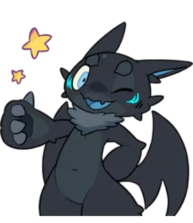 👍 545a98ac furry, cartoon, cute, thumbs up, monster, animal telegram sticker