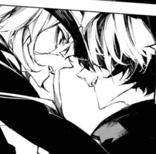 🌟 61ef24bd Mangá, Anime, Personagem, Preto e branco, Ilustração telegram sticker