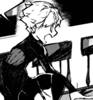 🌟 6d44ea3f Anime, Mangá, Personagem, Preto e branco, Expressão, Bravo telegram sticker