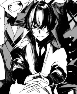 🌟 ead8b33c Anime, Mangá, Personagem, Preto e branco, Ilustração telegram sticker