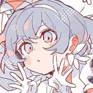 🌟 03113fef chica anime, signo de la paz, lindo, dibujo animado, ilustración telegram sticker