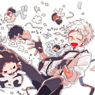 😁 367e43ef HAPPY BIRTH DAY Anime, Celebración, Fiesta, Cumpleaños, Confeti, Fanart telegram sticker