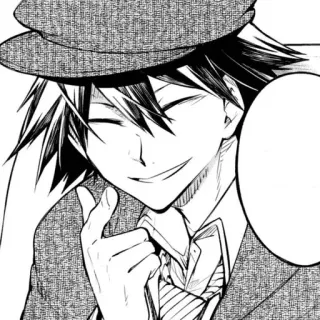 🐁 57d07b54 Edogawa Ranpo Bungou Stray Dogs Anime, Manga, Karakter, Detektif, Topi, Senyum telegram sticker