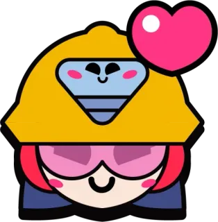 ❤️ 870ce761 Jessie Brawl Stars jeu vidéo, personnage, brawl stars, jessie, coeur, autocollant, mignon telegram sticker