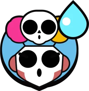 😅 8a232010 autocollant, dessin animé, crâne, personnage, expression telegram sticker