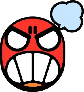 😡 8c6acb76 en colère, emoji, fou, énervé, visage rouge, frustré telegram sticker