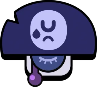 😔 cb6f7cc7 champignon, triste, pleurs, visage, dessin animé, autocollant telegram sticker