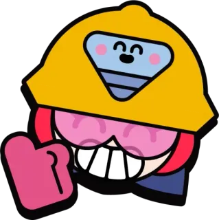 👍 dab80f50 Jacky Brawl Stars jacky, brawl stars, personnage, jeu, sticker, dessin animé, foreuse telegram sticker