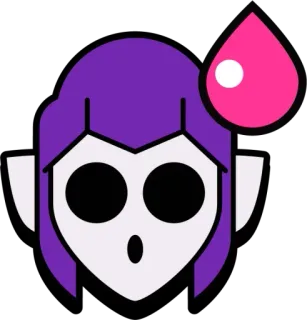 😅 e7e7cd5a Emz Brawl Stars Emz, Brawl Stars, gamer, violet, choqué, jeu telegram sticker