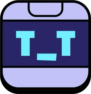 😔 31dd5143 robot, emoji, sticker, arte digital, dibujo animado, cara, máquina telegram sticker