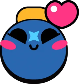 ❤️ 8b83ba93 mono, emoji, azul, corazón, estrella, dibujos animados telegram sticker