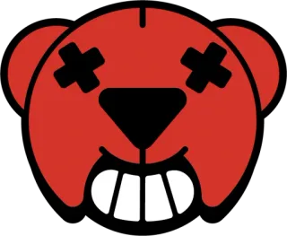 🙂 8da3c4bc oso, osito de peluche, dibujo animado, personaje, mascota, rojo, ilustración telegram sticker