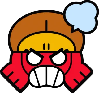 😡 b8670058 enojado, dibujos animados, rojo, personaje, cara, Brawl Stars telegram sticker
