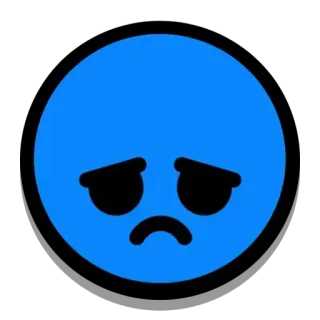 🙁 250e1ff0 triste, bleu, emoji, malheureux whatsapp sticker