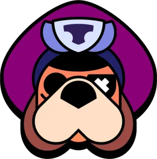 🐶 51ef884f brawl stars, pirate, mignon, jeu vidéo, chien, dessin animé whatsapp sticker