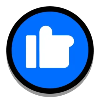 👍 b482d72f Pouce levé, J'aime, Bleu, Blanc, Réseaux sociaux, Icône whatsapp sticker