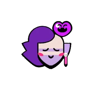 🥰 a9e91855 Emz Brawl Stars emz, brawl stars, spiel, cartoon, charakter, lila whatsapp sticker