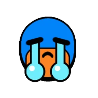 😭 9efbfa30 哭泣, 悲伤, 眼泪, 情绪, 表情符号, 蓝色, 橙色 whatsapp sticker