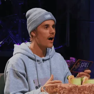 🌑 3deaf4ca SPILL Justin Bieber, người nổi tiếng, talk show, phỏng vấn, TV, giải trí telegram sticker