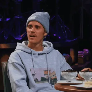 🐾 ca1da393 Justin Bieber đàn ông, người nổi tiếng, mũ beanie, áo hoodie, người, chân dung telegram sticker
