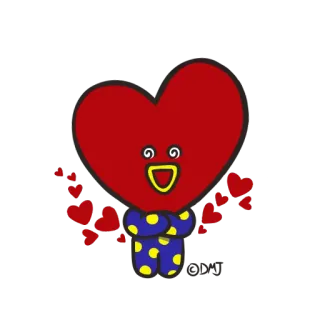 ❤ ef87cf2d Tata BT21 lindo, corazón, dibujos animados, personaje, BT21 telegram sticker