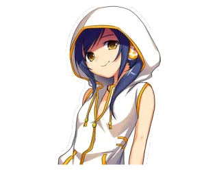 🙂 ff1db372 anime girl, hoodie, cartoon, character, cute, female telegram sticker
