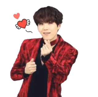 😍 10b1b1f6 person, kpop, finger heart, male, min yoongi telegram sticker