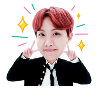 ✌️ 6eb0f42d J-Hope kpop, j-hope, bts, idol, peace sign, singer telegram sticker