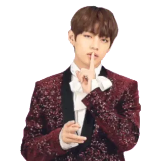 🤫 777c133b person, man, singer, shushing, gesture telegram sticker