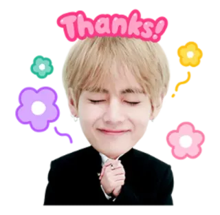 ☺️ 910f756c Thanks! thanks, gratitude, flowers, kpop, happy telegram sticker
