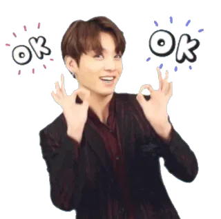 👌 bf0775f9 ok ok gesture, approval, kpop, bts telegram sticker