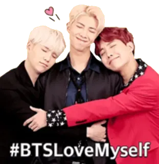 🙂 f6b5e7ae #BTSLoveMyself BTS, K-pop, Love Yourself, group, hug, friendship, music telegram sticker