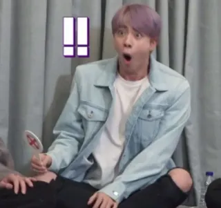 😵 83c87c23 Jin kpop, bts, shocked, reaction, korean, idol telegram sticker