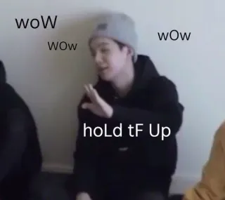 👐 86be6c9a wow wow hold tF Up wow meme, expression, phrase, surprise, slang telegram sticker