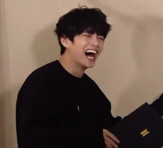 😂 8cb1df37 V person, laughing, man, smiling, kpop, bts, singer telegram sticker