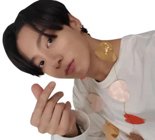 ❤️ 13c42ebb kpop, bts, jungkook, アイドル, 歌手, ハート, ジェスチャー, 音楽 telegram sticker