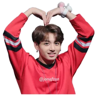 ❤️ 5c1b9a9e Jungkook @jonafzan kpop, アイドル, 歌手, ハート, ジェスチャー telegram sticker