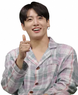 👍 a952f538 Jungkook kpop, 歌手, 男人, 竖起大拇指, 睡衣, 艺人 telegram sticker