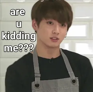 😶 84270db5 Jungkook are u kidding me??? kpop, jungkook, ミーム, 冗談でしょ telegram sticker