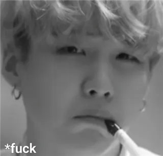 🙄 a4b7a02e *fuck 汚い言葉, 不快, 白黒, 人物, ペン telegram sticker