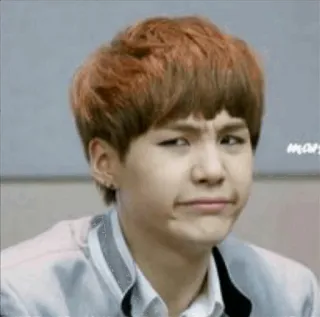 😒 d038a9db 人物, 表情, ポートレート, ミン・ユンギ, 顔, しかめっ面 telegram sticker