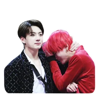 🤗 f08d0d2a Jungkook, V (BTS) KPOP, BTS, 友情, 愛, アイドル, ハグ telegram sticker
