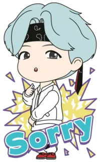 🙏 0fb650b3 Sorry ขอโทษ, คำขอโทษ, การ์ตูน, น่ารัก, ตัวละคร, kpop telegram sticker