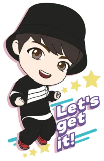 ✊ 27dd69c0 Let's get it! การ์ตูน, น่ารัก, ร่าเริง, ฉลอง telegram sticker
